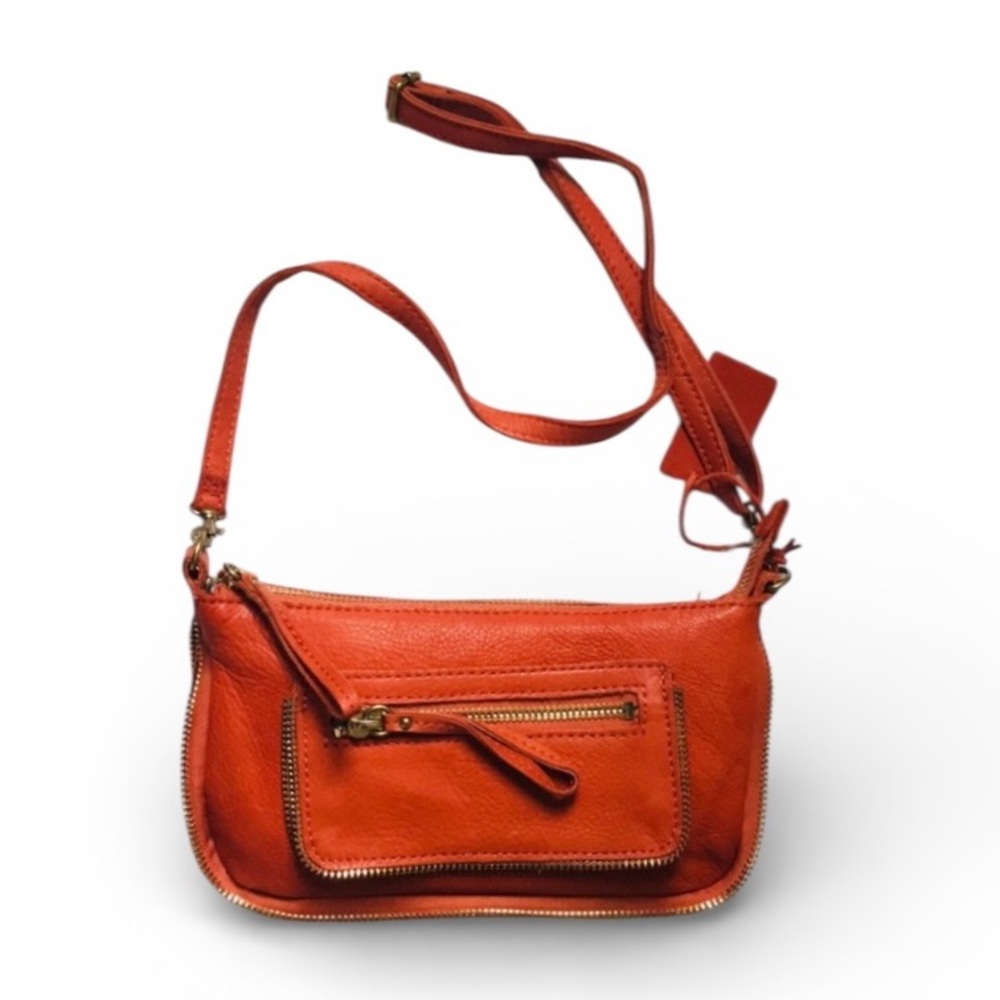 NWOT - Linea Pelle Orange Leather Crossbody